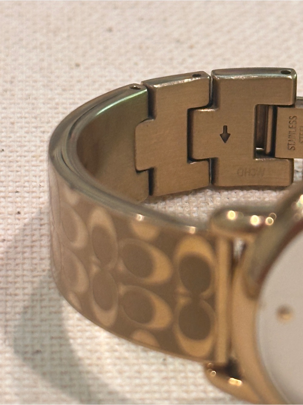 Coach Gold-Tone Signature Link Bracelet Watch with White Dial - Picture 11 of 14